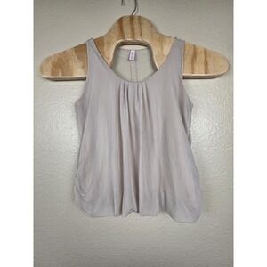 Y2K Mary Jose Shirt Womens Small Beige Sheer Tank‎ Top Lace Back Blouse